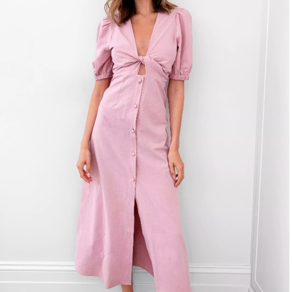 V cut out maxi dress